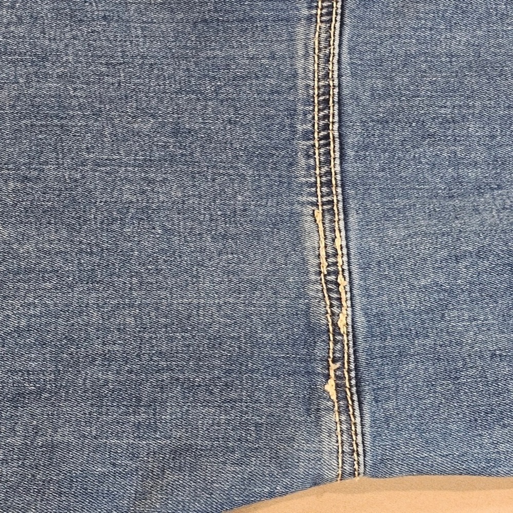We The Free Just Float On Flare Bell Bottom Denim Jeans Raw Hem Blue Womens 31 - Picture 11 of 11